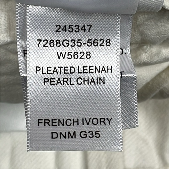 New Paige Pleated Leenah Pearl Chain Jeans White French Ivory Sz 28 - Picture 16 of 16